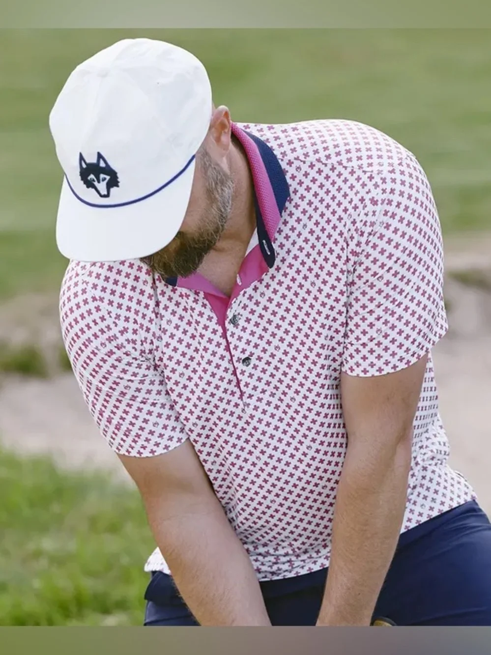 Greyson Men's Love + Loyalty Short Sleeve Polo Shirt Pink Size XXL Golf Preppy - Picture 2 of 13